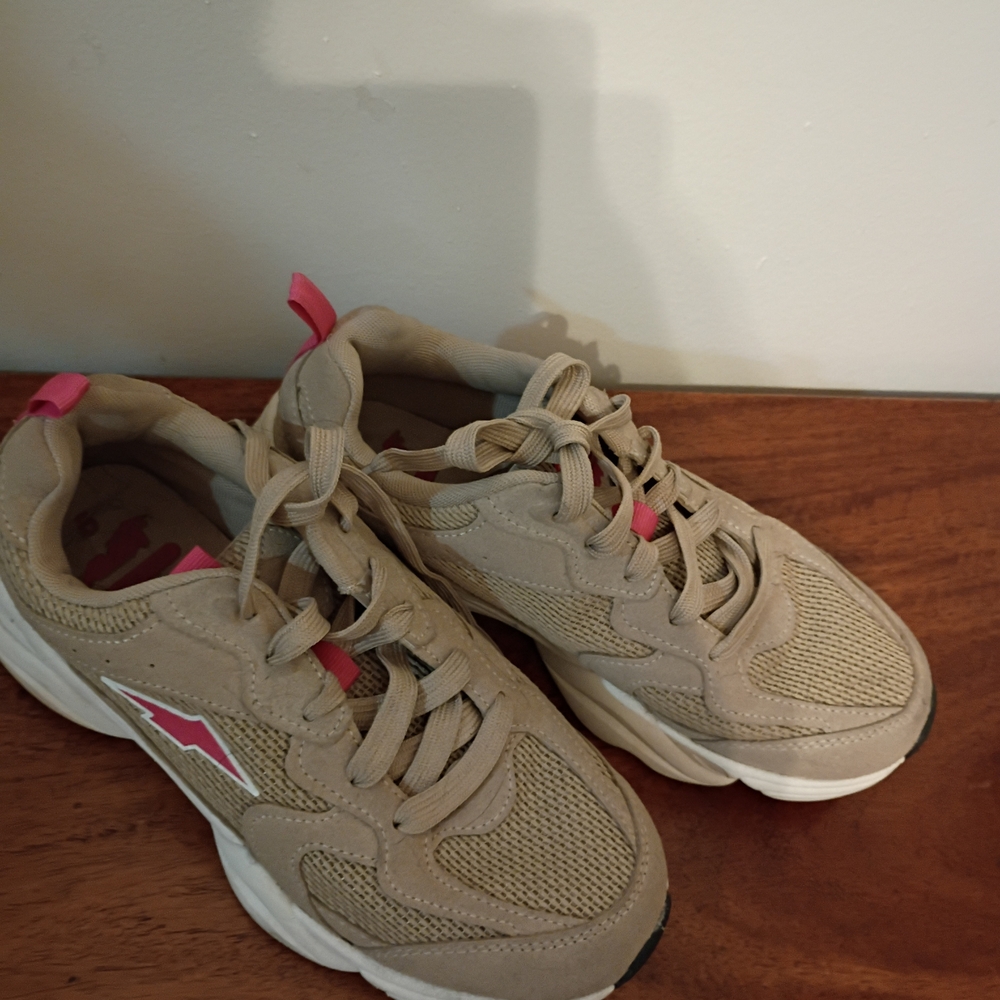 Avia Beige and Pink Kids Sneakers